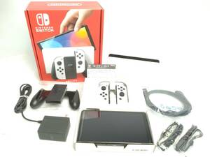 { free shipping } almost new goods Nintendo Switch( have machine EL model ) Joy-Con(L)/(R) white operation guarantee 