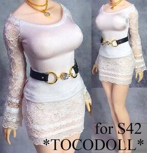 ＊toco＊Phicen/TBLeague用 S42 レーシーセットアップ/白