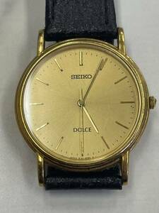 2. operation goods *SEIKO Seiko DOLCE Dolce men's wristwatch K18/750 pure gold quartz 8J41-6060 Gold face metal property gold price sudden rise middle 