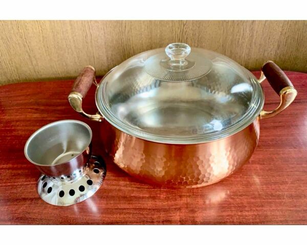 ●銅鍋● 両手鍋 蓋と付属品セット