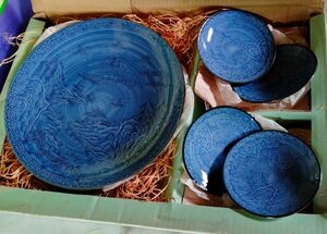 有田焼 肥前哲三郎窯　大皿1小皿4セット 盛り皿 飾り皿　取皿　 和食器