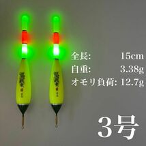 電気ウキ　3号　棒ウキ　3点発光　ハピソン　夜釣り　冨士灯器　ウキ釣り　アジ_画像1