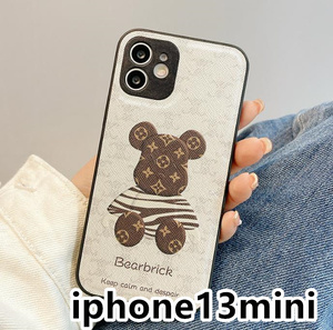 iphone13miniケース カーバー TPU 可愛い 熊　お洒落　韓国　　軽量 ケース 耐衝撃 高品質 ホワイト94