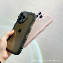 iphone12proケース カーバー TPU 可愛い　透明　波型花　お洒落　軽量 ケース 耐衝撃高品質ピンク292_画像7