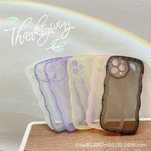 iphone14plusケース カーバー TPU 可愛い　透明　波型花　お洒落　軽量 ケース 耐衝撃高品質紫444_画像6