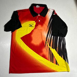  Mizuno MIZUNO tennis badminton total pattern polo-shirt L size 