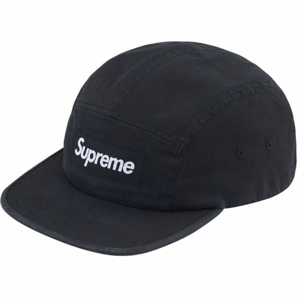 Supreme Washed Chino Twill Camp Cap "Black" (24SS)