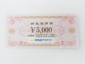 ★送料無料★早稲田アカデミー株主優待券 5000円券 1枚★2024年11月30日まで★