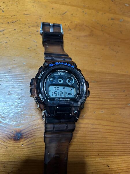 g-shock dw6900 逆輸入モジュール中古品　ベゼル、ベルト社外品クリアブラック新品交換品