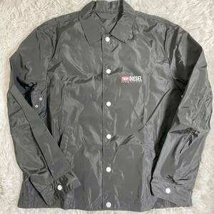 [ unused class ] diesel /DIESELte Caro go embroidery back print nylon coach jacket men's black [XL large size ]