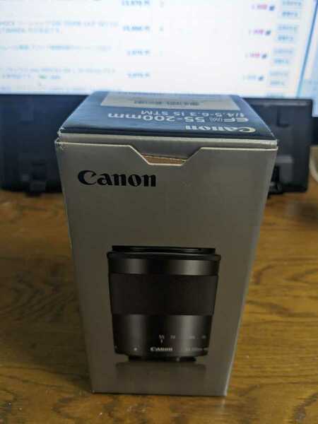 1年保証付即決！Canon キヤノン EF-M55-200mm F4.5-6.3 IS STM ブラック 展示品です。