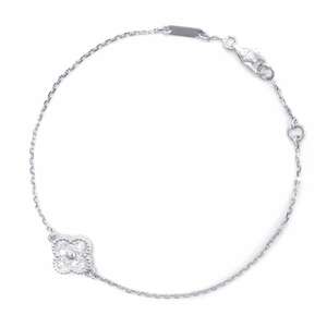  Van Cleef & Arpels браслет Suite aru рукоятка bla1 узор diamond 12P итого 0.08ct K18WG [ безопасность гарантия ]