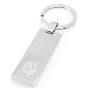  Cartier 2C Logo plate key holder / key ring SS silver color (14793)