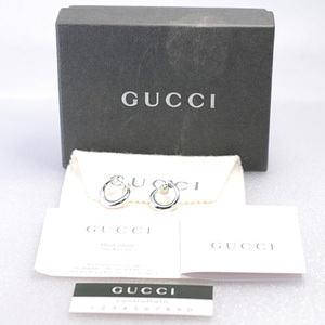  Gucci GUCCI SV925 кручение машина b обруч серьги серебряный новый товар произведена отделка (14771)