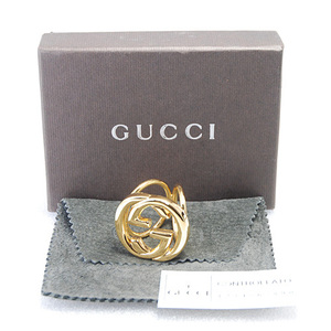 グッチ GUCCI GG インターロッキング ゴールドGP スカーフリング 美品！(14896)