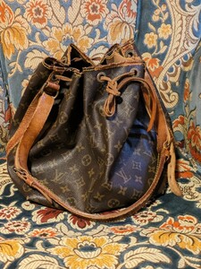 LOUIS VUITTON ルイヴィトン 巾着 ショルダーバッグ モノグラム ブラウン　ジャンク　オールド　80s 80年代　ノエ　BB プチ　ビンテージ