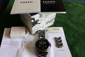 Fossil Smart часы GEN 5E 44mm steel ремень FTW4047 мужской цвет : steel серый исправно работающий товар 