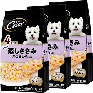 シーザー ドッグフード ごろっと蒸しささみ さつまいも入り 成犬用 70g×4袋×3個(まとめ買い)