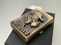 1円 ZIPPO ライター マルボロ Marlboroジッポ Zippoオイルライター真鍮製 中古品 喫煙グッズ ジッポー 火花確認済R67589_画像4