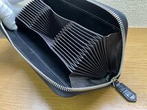 1円 新品【クロコダイルカード入れ24枚】ワニ革 背革 長財布 ラウンドファスナー 本物 財布 クロコダイル 貴重品 ブラック黒色 実物写真 _画像9