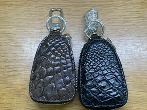 1 jpy 2 point set crocodile key case genuine article wani leather key inserting . leather hook smart key case 0032 black key holder 