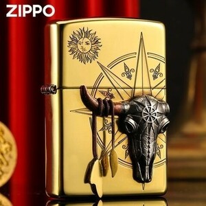 限定 新品 ZIPPO 牛の頭骨 ジッポー ライター 未使用 オイルライター 真鍮製 喫煙グッズ