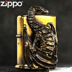 希少 未使用 神龍 立体感 ライター ZIPPO 喫煙グッズ ジッポー オイルライター 重量感 真鍮製 新品