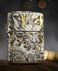 限定 新品 ZIPPO 龍 六面刻印 ライタージッポー zippoオイルライター 真鍮 ゴールド 未使用 R55673