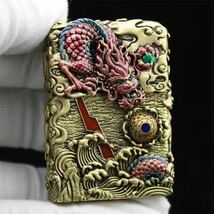 1円 定価13.5万円 鯉魚躍龍門 Zippo 真鍮製 ライター ジッポー オイルライター 新品 立体感 ZIPPO 喫煙グッズ_画像1