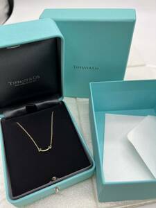 TIFFANY＆CO. ティファニー T スマイル ミニ ペンダント　Au750 K18 ゴールド 中古美品