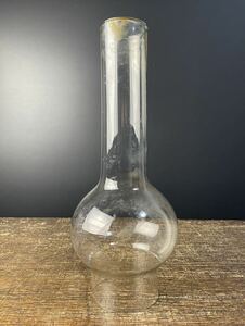 蔵出し ランプ ホヤ ガラス 高さ約27センチ オイルランプ 気泡入 ホヤ瓶 時代物 硝子 骨董 照明 工芸ガラス アンティーク ガラス nm-2