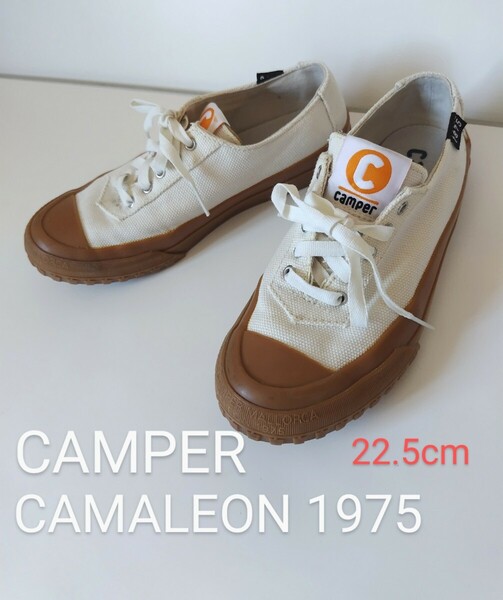 CAMPER カンペール レディース35 camaleon1975 カマラオン ラバーソール スニーカー キナリコットンシューズ 22.5cm ホワイト