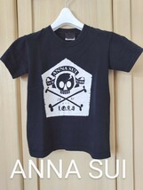 ANA SUI レディースXS アナスイ スカルプリント 半袖 チビ Tシャツ ブラック 正規品 送料無料アメリカ製_画像1