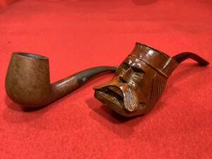 ◆パイプ２本　BC pipe Butz Choquin ブッショカン パイプ 喫煙具 bcパイプ cocarde　木製パイプ　キセル 彫刻 たばこ 伝統工芸 工芸品