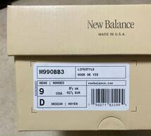 新品 27cm ニューバランス M990 v3 BB3 New Balance by Teddy Santis 黒×茶 スニーカー NB 991 992 993 1300 2002 UK Made in USA v4 v6_画像6