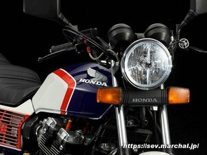 マーシャルヘッドライト　722・702スタールクス 白レンズ メッキケース ホンダ用　CB1100R/900F/750F・CBX400F　8408