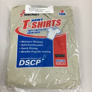 米軍放出品 未使用 DSCP アーミーTシャツ 3枚入 ラージサイズ Lサイズ デザートサンド SKILCRAFT 　管理E