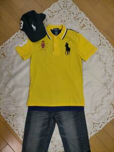  beautiful goods * Ralph Lauren big po knee polo-shirt with short sleeves (150)M10-12