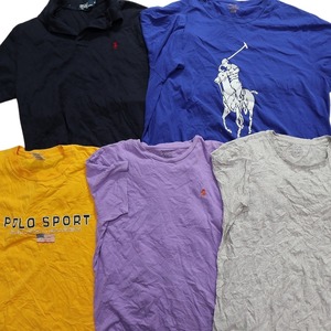 [ with translation ] old clothes . set sale Ralf short sleeves T-shirt 45 pieces set ( men's ) one Point Logo plain britain character Logo print Logo W6329