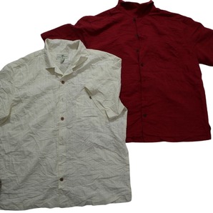 古着卸 まとめ売り 無地系 半袖シャツ 10枚セット (メンズ L /XL ) 青 オレンジ 赤 グレー 白 MS7892の画像2