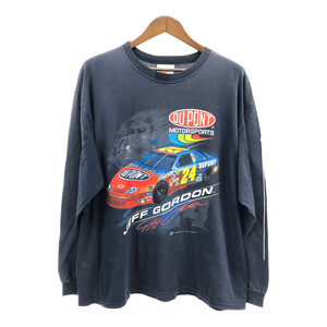 WINNER'S CIRCLE NASCAR ナスカー JEFF GORDON 長袖Ｔシャツ モーターサイクル ネイビー (メンズ XL) 中古 古着 Q5404