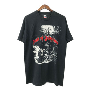 90年代 USA製 FRUIT OF THE LOOM フルーツオブザルーム House of Judgement 半袖Ｔシャツ ブラック (メンズ XL) 中古 古着 Q5553