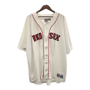 00年代 Majestic マジェスティック MLB ボストン・レッドソックス ゲームシャツ ユニフォーム 大きいサイズ (メンズ 4XL) 中古 古着 Q5577