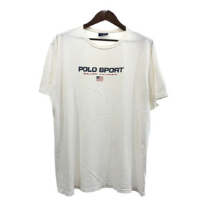 POLO SPORTS ポロスポーツ ロゴ 半袖Ｔシャツ ラルフローレン ホワイト (メンズ XL) 中古 古着 Q5604