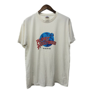 PLANET HOLLYWOOD プラネットハリウッド 半袖Ｔシャツ ロゴ ホワイト (メンズ XL) 中古 古着 Q5624