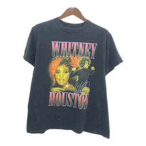 WHITNEY HOUSTON ホイットニー・ヒューストン 半袖Ｔシャツ ブラック (メンズ L) 中古 古着 Q5757