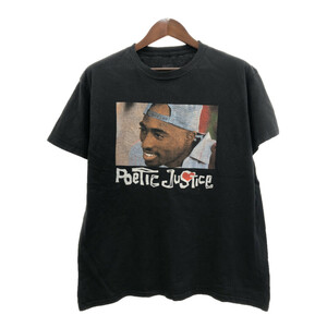 POETIC JUSTICE 2パック 半袖Ｔシャツ ムービーT ラップT ブラック (メンズ L) 中古 古着 Q5794