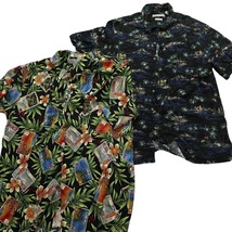 古着卸 まとめ売り 黒ボディ アロハシャツ 半袖シャツ 10枚セット (メンズ XL ) リーフ柄　花柄　ボックス　 MS8494_画像3