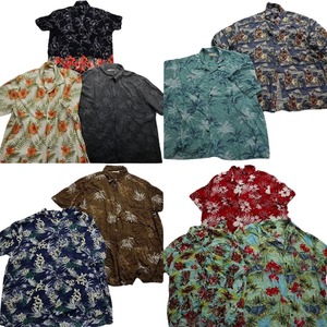 古着卸 まとめ売り レーヨン系 アロハシャツ 半袖シャツ 10枚セット (メンズ 2XL /3XL ) 花柄　リーフ柄　ヤシの木　開襟 MS8681
