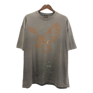 HARLEY DAVIDSON ハーレーダビッドソン 半袖Ｔシャツ 大きいサイズ バイク ブラウン (メンズ 2XL) 中古 古着 Q6017